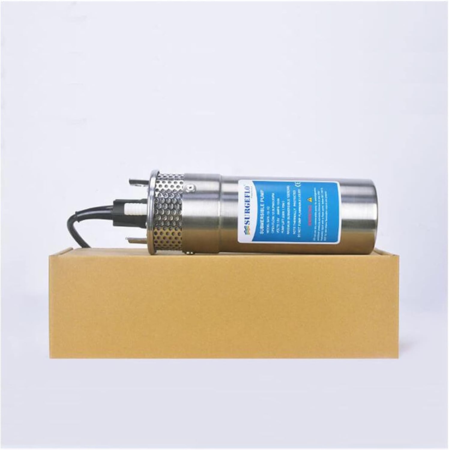 Mini Submersible Portable Electric Water Pump 8L Stainless Steel Solar Submersible Pump Electric DC 12V 24V Mini Water Pump Deep Well Pumping Household Intake High Head Flow 70M(24V)