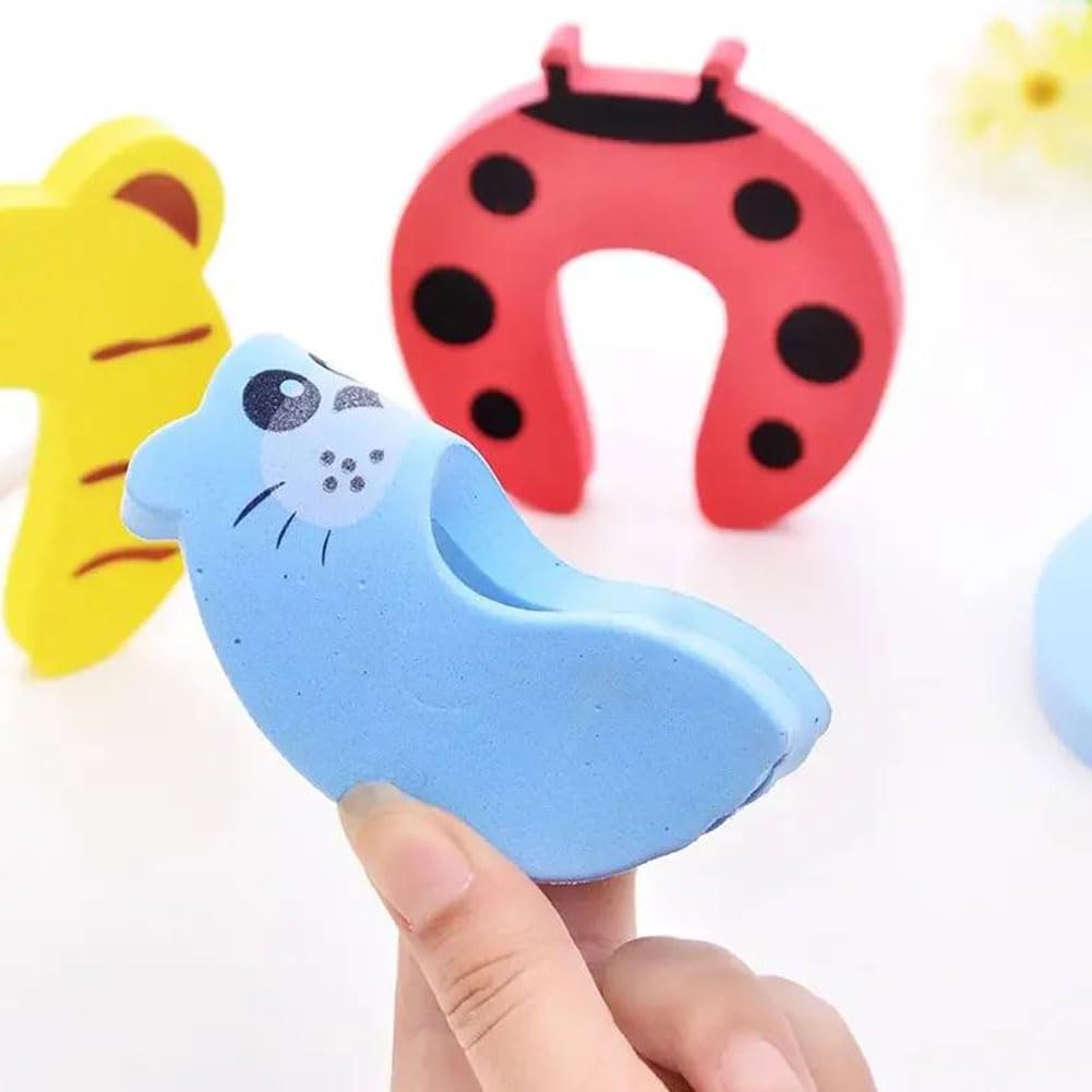 Oyiclyea Child Safety Anti Door Slam 8 Pcs Cartoon Animal Baby Proof Foam Safety Door Guards,C Shaped Design,Soft Foam Pad,Suitable for Most Doors,Reusable,Prevents Baby's Fingers from Being Pinched - Image 3