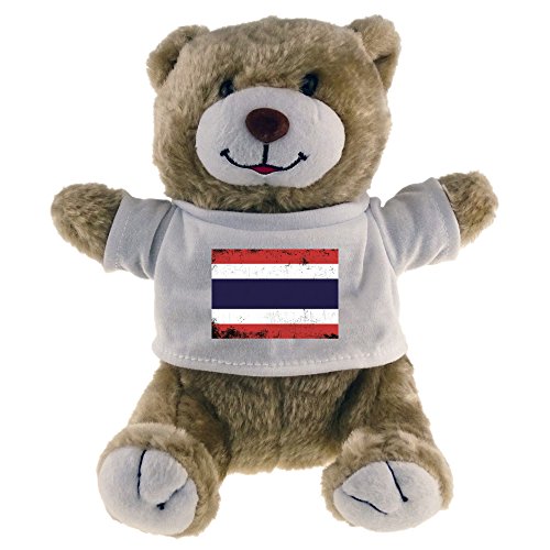 Multifanshop cuddly toy bear retro Thailand flag, beige