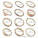 Gold Knuckle Ring Set Vintage Joint Stackable Midi Finger Rings Set for Women Girl (30pcs-Gold)