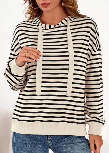 KIRUNDO Hoodies for Women Casual Long Sleeve Striped Sweatshirts - image 3