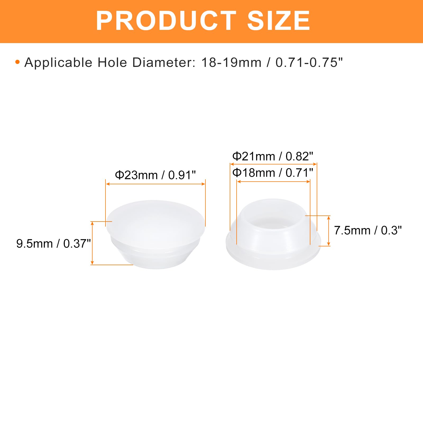 15 Tappi In Silicone Per Fori 18-19mm - Impermeabili, Per Tubi E Attrezzature (Bianco)