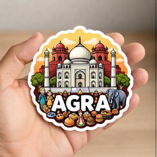 Image of Naxon Agra City Theme Souvenir Wooden Fridge Magnet for Refrigerator - Printed Fridge Magnet for Kitchen & Home Decor | Perfect Souvenir Gift | Size 3x3 in | Pack of 1
