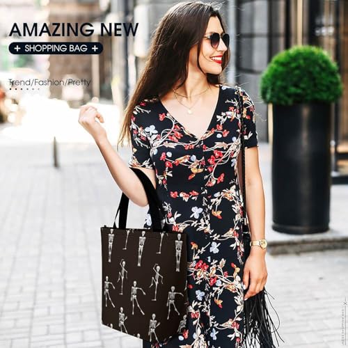 Sac à main squelettes gothique grand format avec base large de 18cm - 2