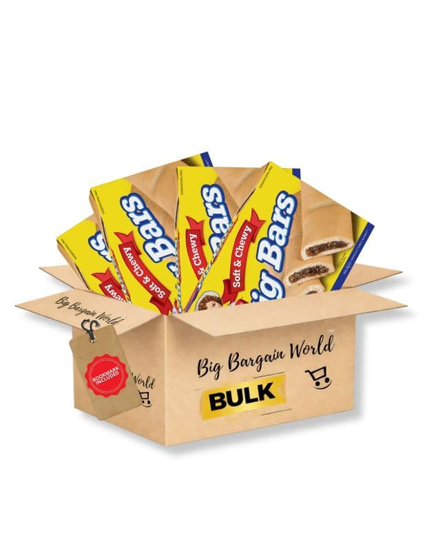 Big Bargain World Gift box Fruit Bars Fig Bars Pack, 4 Boxes Fresh and yummy Ideal for snacks, individually packed to share and take to school or work. Bookmark Bonus.