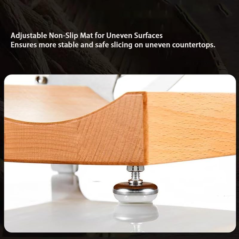 Multi-Function Arc-Shaped Dried Meat Slicer - Adjustable Thickness Stainless Steel Manual Slicer, Wooden Handle, Ideal for Vegetables, Meat, Cheese, Essential Kitchen Tool