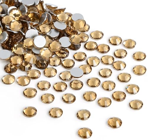 Image of Glue Fix Crystal Flatback Rhinestones Glass Diamantes Gems for Crafting Nail Art Crafts Decorations Clothes Shoes 2.4mm (ss8 2880pcs, Lt Colorado Topaz)