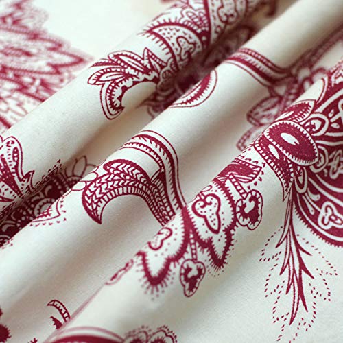 Fadfay 800 Thread Count 100% Egyptian Cotton Elegant Peony Print Pillowcases (Standard Size 19× 29Inch, Red) #TOP5