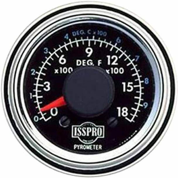 Replacement for Freightliner FL80 Year 1993 2 .0625IN Pyrometer KIT 0-1800F W/Chrome Bezel Black FACE RED Pointer 14 FT. Wiring by Technical Precision