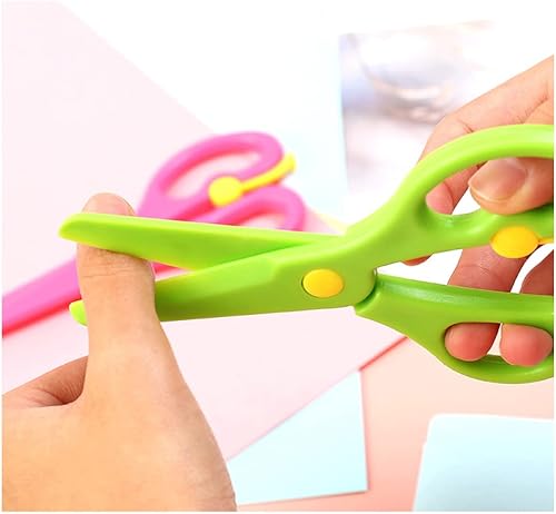 Miniatura 4 de Tijeras para niños paquete de 8 tijeras de entrenamiento preescolar para niños tijeras de plástico para niños pequeños hechas a mano tijeras de
