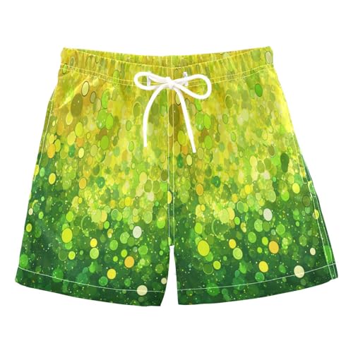 Boccsty Gold Lemon Yellow Green Gold Glitter Boys Swim Trunks Baby Kids Swimwear Summer Toddler Beach Board Shorts 2T - Main Image