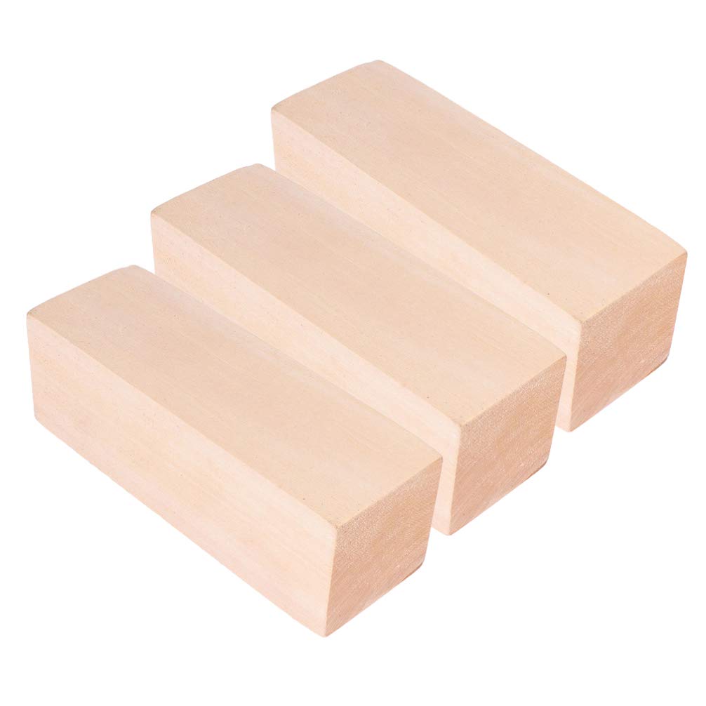 Milisten 3pcs Wood Block Chic Fashion Creative Hand-Carved Model Material Carving Wooden Block Carved Wood Beam Wooden Blocks