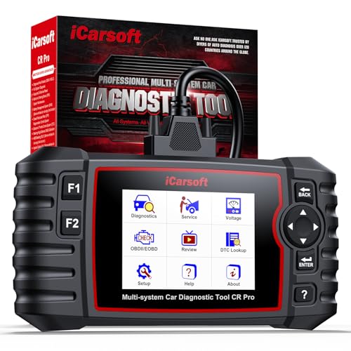 iCarsoft CR Pro 2025 Ver OBD2 Scanner Diagnostic Tool All System Car Scan Tool Battery Test Live Data Graph with 9 Service Oil Reset EPB BMS ETC SAS DP-F ABS TPMS Injector Coding Fault Code Reader
