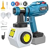 Ecarke Cordless Paint Sprayer Compatible with Makita 18V Battery - Side-Fill Design (No Disassembly) & Onboard Nozzle Storage - 43,000 RPM, 1200mL Tank, 4 Nozzles - DIY to Pro Use (Tool Only)
