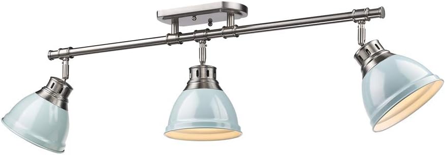 Golden Lighting 3602-3SF PW-SF Duncan Semi-Flush-Track Light, Silver