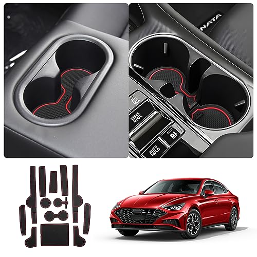 Tapetes para consola central Hyundai Sonata DN8 2020-2023 rojo miniatura 1
