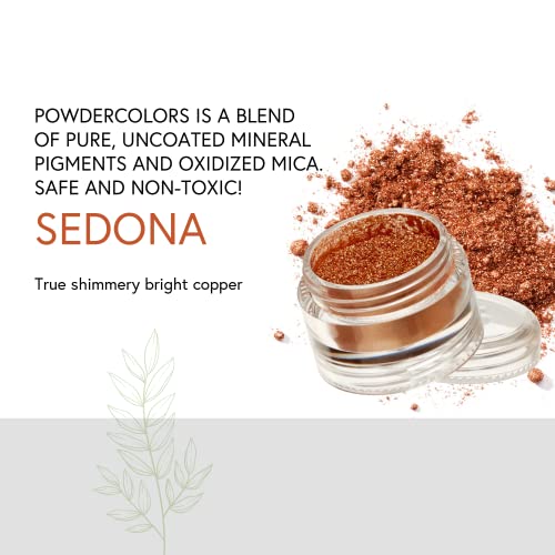 Honeybee Gardens Powdercolors - Clean Mineral Eye Shadow - Sedona (True Shimmery Bright Copper) | Versatile, Portable, & Skin-Friendly, 2G #TOP1