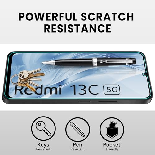 Image of ArmourPro Military Grade Gorilla Tempered Glass Compatible For Redmi 13C, 13C, Poco M6 and C65 (6.74 Inch) With Easy Installation Kit for Smartphone| Edge-to-Edge Protector Coverage | Black, Pack of 2