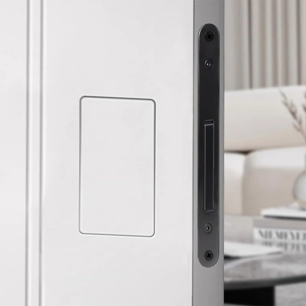 Invisible para cerradura de puerta silenciosa para puertas interiores de 40-48 mm, mecanismo de bloqueo oculto de aleación de zinc, color blanco y plateado