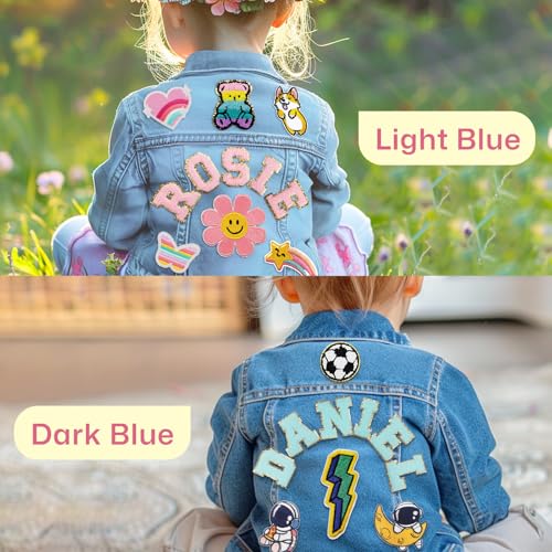 Custom Kids Denim Jacket with Names, Personalized 1-8 Year Old Girl Boy Birthday gifts, Outerwear Jackets & Coats Gifts, Bluey Toddler Clothes2
