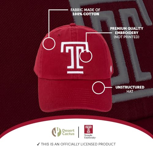 Gorra bordada ajustable Temple University miniatura 4