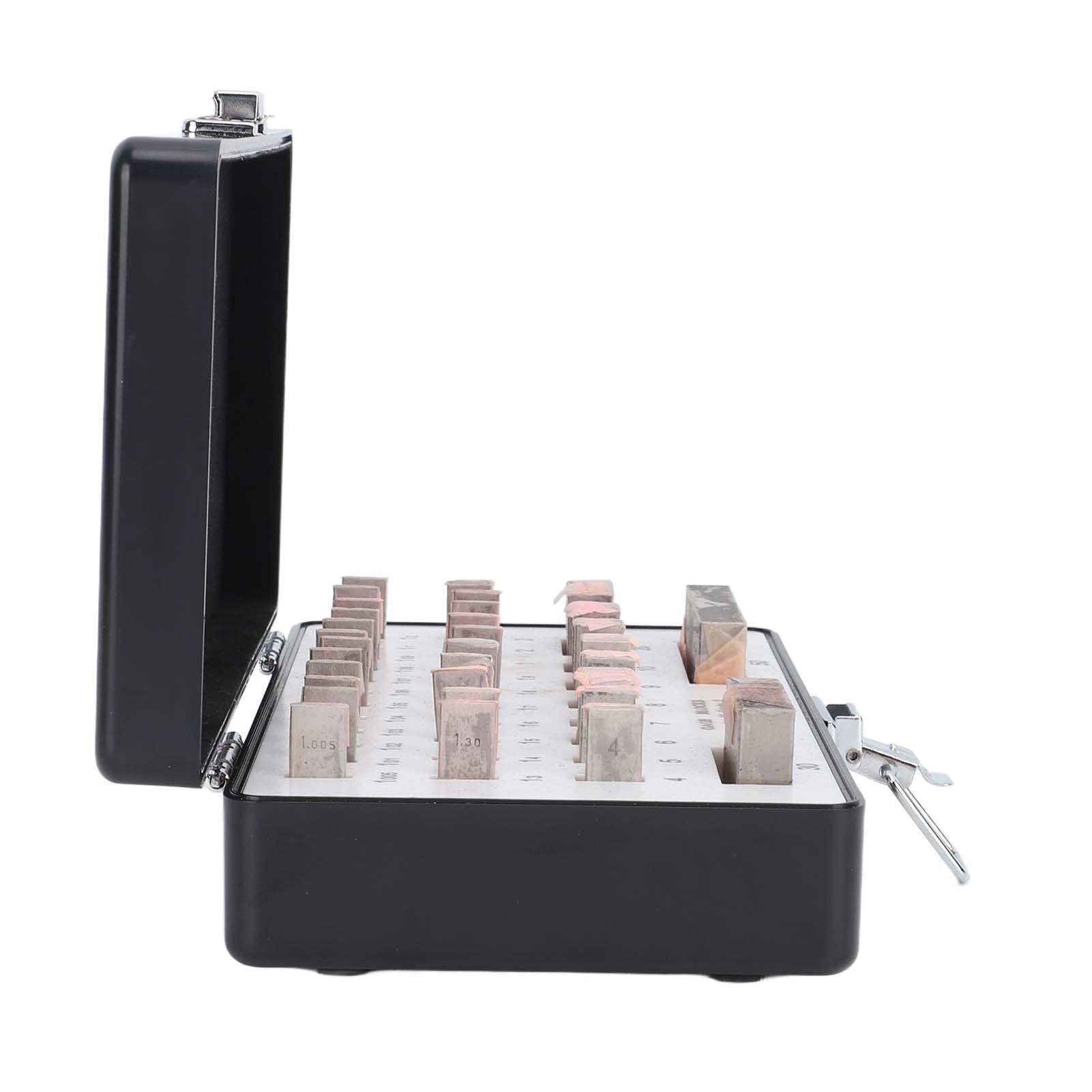 SIXRUN Juego de Bloques Patrón de Acero, Kit de Herramientas de Medición de Alta Precisión de 32 Piezas para Calibración con Estuche