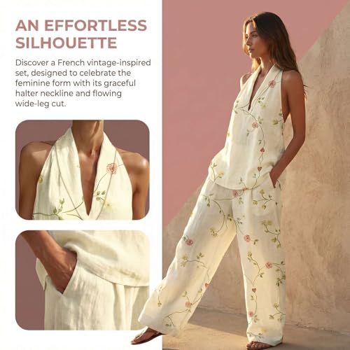 Conjunto de lino casual de estilo bohemio elegante con bolsillos 4