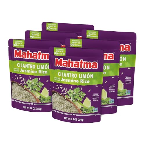 Mahatma Ready to Heat Cilantro Limón–Flavored Jasmine Rice, Precooked Rice, Microwaveable in 90...