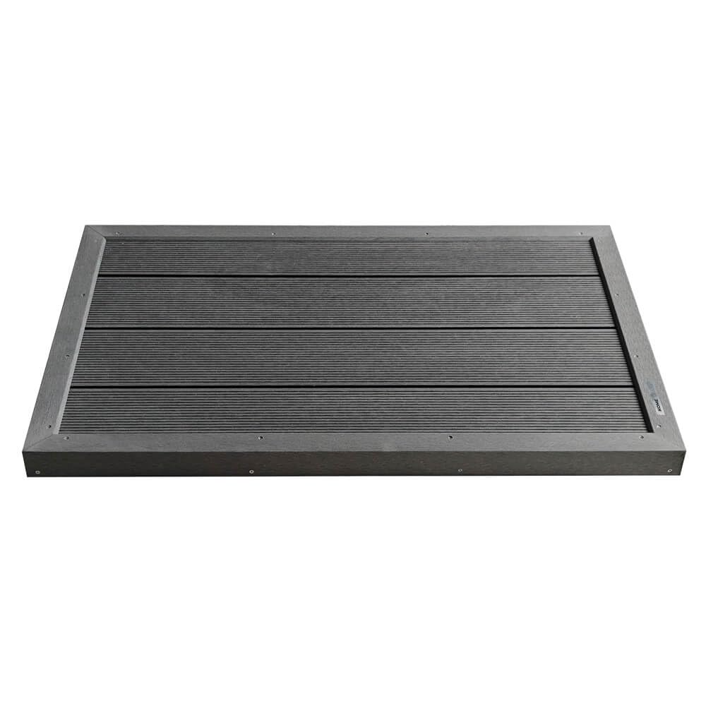 Home Deluxe - WPC Bodenplatte Gaia - Farbe: Anthrazit, 105 x 63 x 5,5 cm - rutschfest und Splitterfrei I Solarduschenzubehör Fußmatte