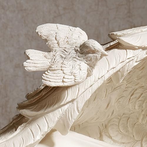Escultura de Ángel en Alas Suaves Marfil miniatura 5