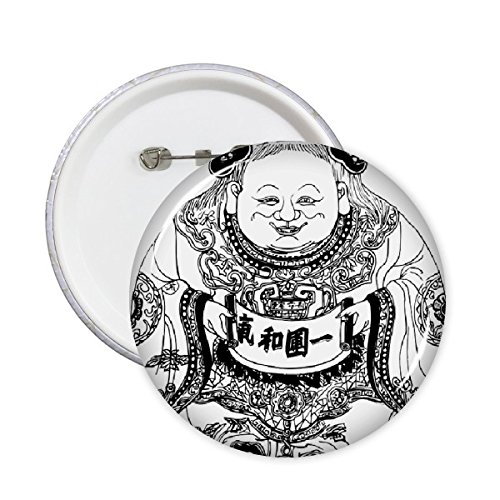 Badge Chine culture Qing bouton dessin de caractères pour personnaliser vos vêtements