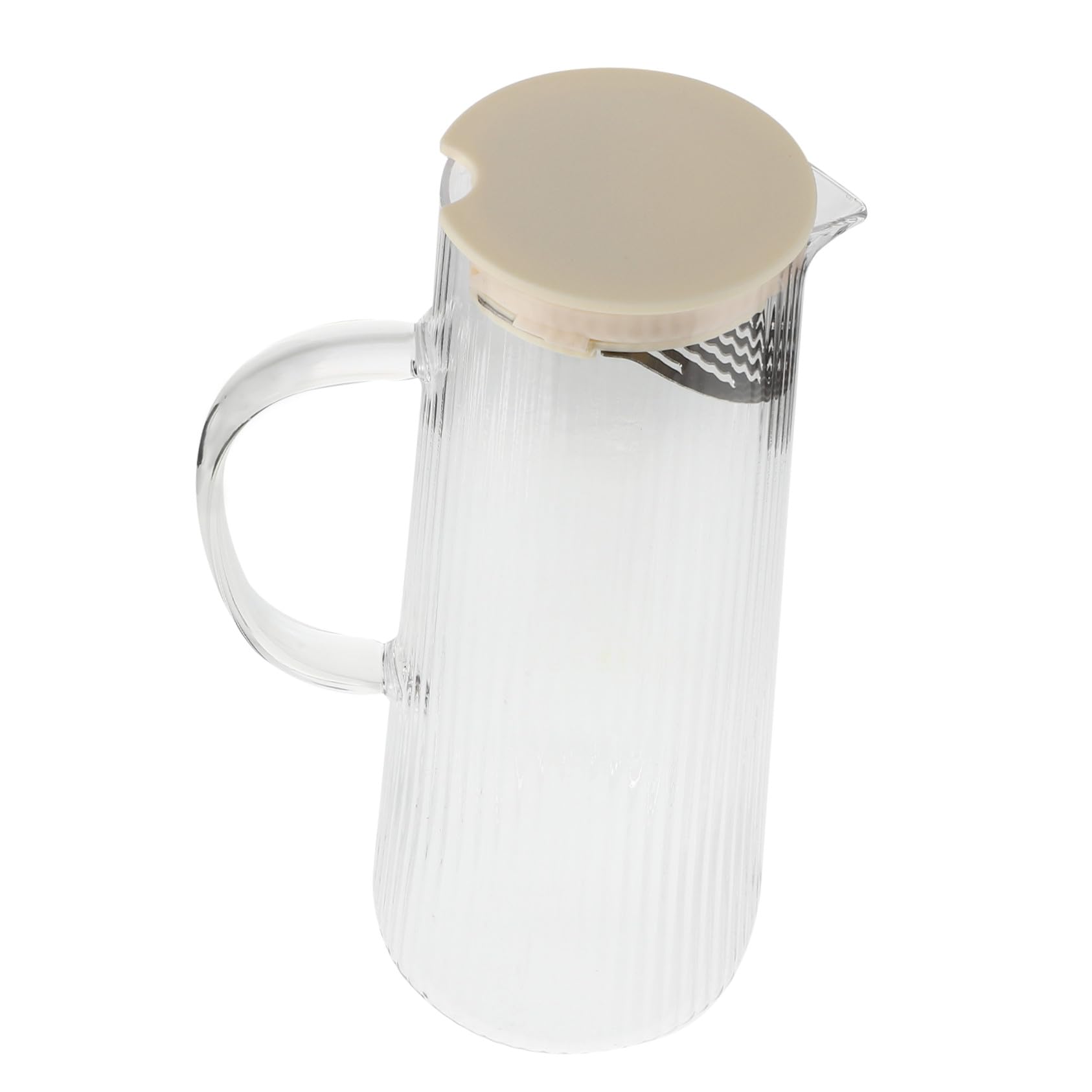 LABRIMP Jarra de Agua de Vidrio con Asa Jarra para Té Helado y Jugo Recipiente para Agua de Interior con Tapa para Fiestas