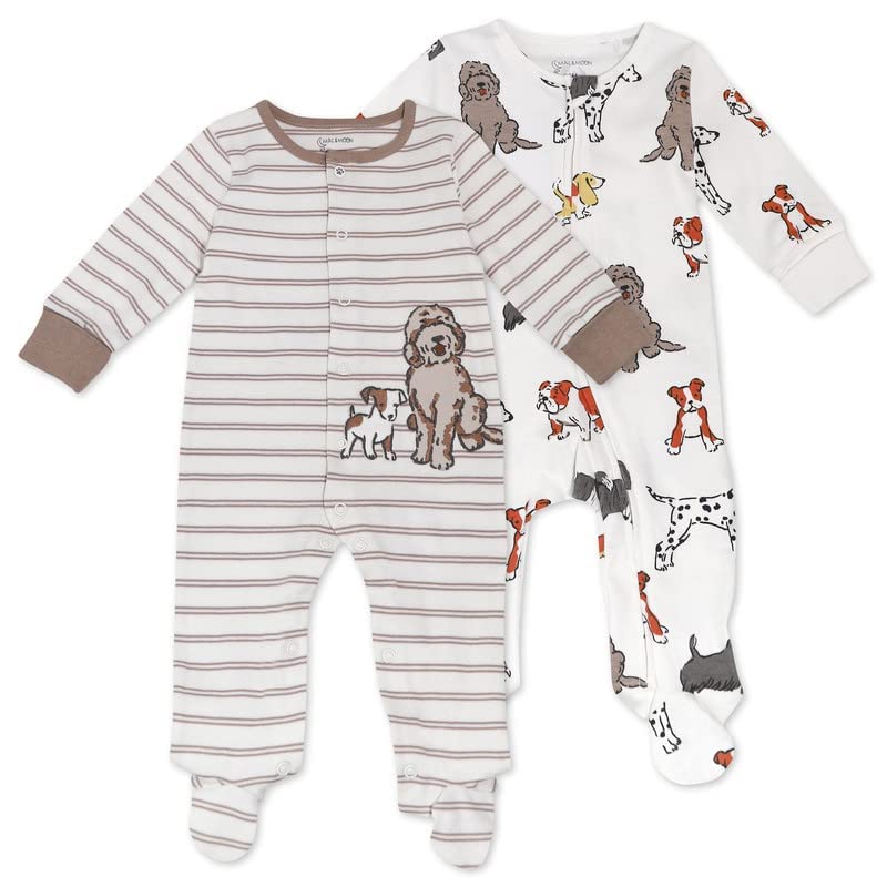 Image of Mac & Moon Sleep and Play Footies Organic Cotton, Set of Two, Sleepers