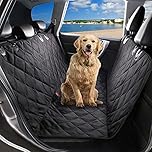 Petnice Pet Back Seat Covers, Waterproof Scratch Proof Nonslip Dog Travel Hammock with Seat Anchors for Cars Trucks SUV, Car Boot Liner