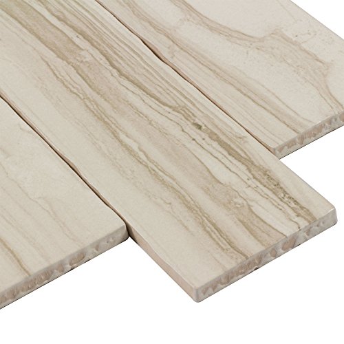 Modern 3X12 Subway Beige Wood Look Glazed Ceramic Mosaic Tile Kitchen Backsplash Bathroom Mto0023 #TOP1