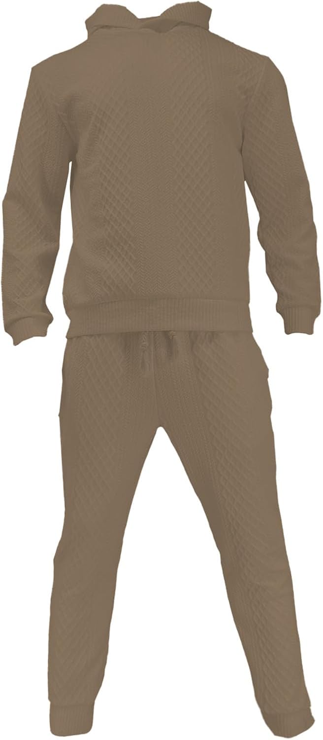 Mens 2 Piece Jacquard Knit Outfits Jogging Pullover Sweatshirts Joggers Sweatpants Set Tracksuits Sweatsuit Sets