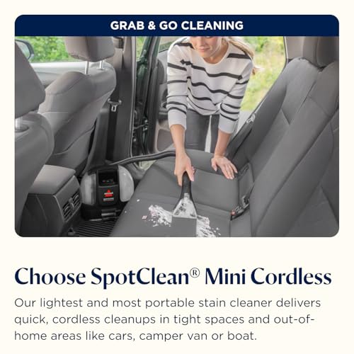 BISSELL SpotClean Mini Cordless Carpet Cleaner, Portable Spot Washer, Perfect for Quick Cleanups, Compact & Lightweight Machine, On the Go Stain Remover for Cars, Boats, Sofa, Rugs & More, 40652 - Image 12