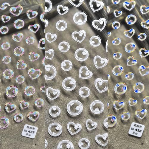 Hansamu Z492-US-HANA-STICKER Transparent Heart Bubble Nail Art Sticker thumb #3