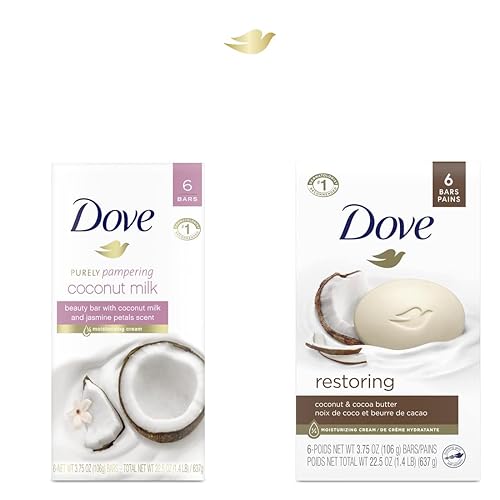 Dove Purely Pampering barra de belleza Coconut Milk 4 onzas 6 unidades
