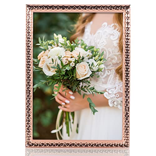 Lawrence Frames 713257 Metal Picture Frame With Hammer Effect, 5X7, Copper thumb #1