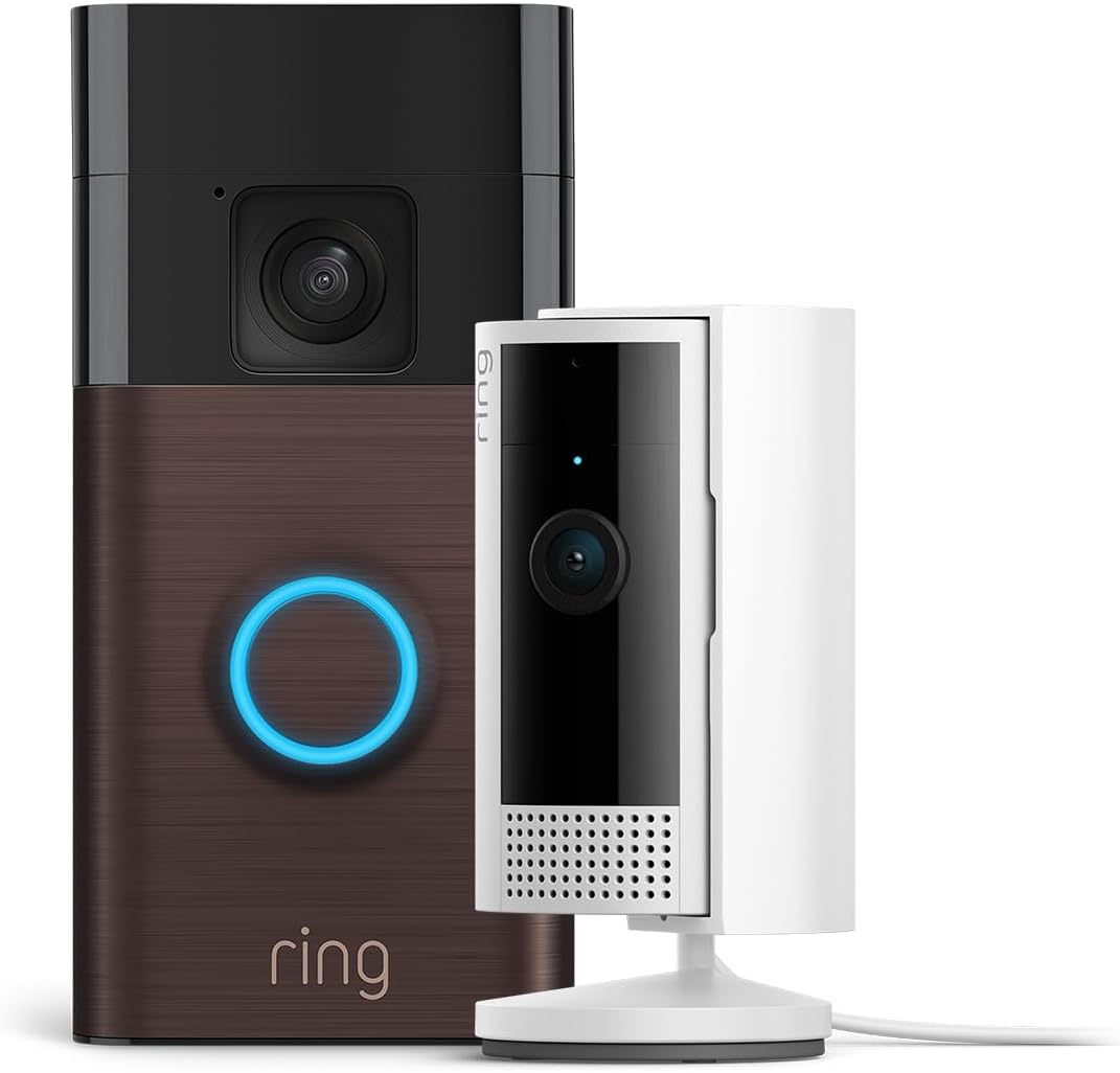 Ring Battery Video Doorbell + Indoor Camera (2nd Gen) | DIY Wireless Doorbell Security Camera | Head-To-Toe View, Easy installation (5min) | 30-day free trial of Ring Subscription Plan