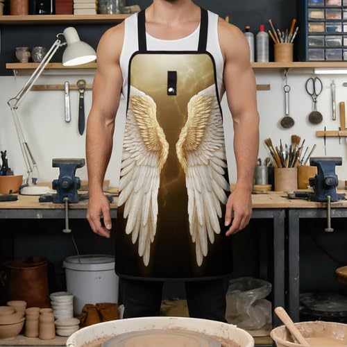 Delantal Angel Wing con Bolsillos Ajustable para Taller miniatura 4