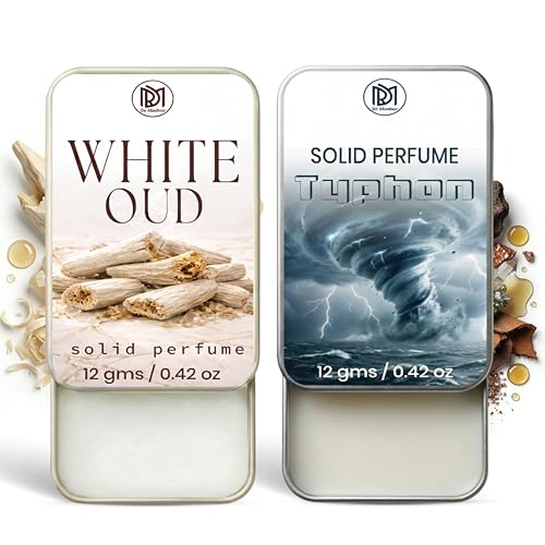 Image of Dr.Mashur Solid Perfume |Typhon&White Oud Alcohol Free Wax Perfume Balm, Long Lasting | Pocket Tin 12g, Pack Of 2| Non Greasy Smooth Glide, Travel Friendly Men And Women