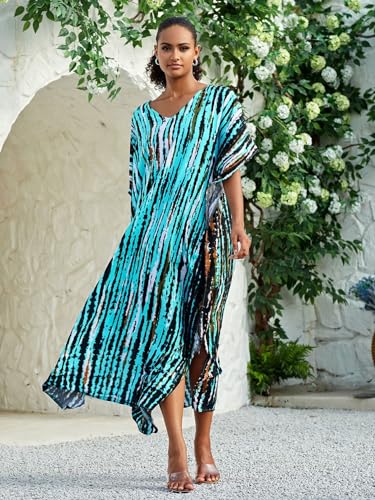 Image of Kaftan Dresses for Women Plus Size Bathing Suit Cover up Caftan Maxi Beach Dresses