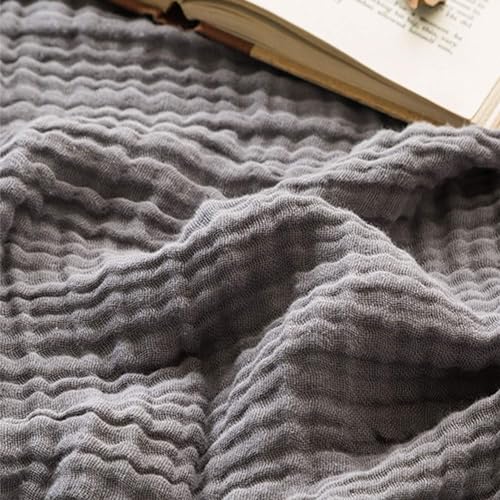 EMME Musselin-Decke Erwachsene Erwachsene, 100% Baumwolle, Sommer-Überwurf Decken für Couch, atmungsaktive Gaze-Decke alle Jahreszeiten, weich und leicht vorgewaschene Baumwolldecke