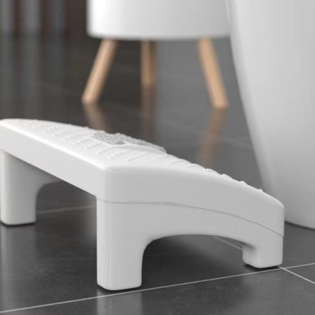 Sgabello Poggiapiedi in Plastica Bianco Supporto Ergonomico, Poggiapiedi per Scrivania da Ufficio e Pedale per Esercizi al Pianoforte, Adatto e Adulti per Alleviare Stress