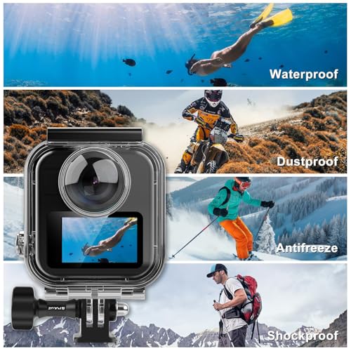 PULUZ Wodoodporna obudowa do Go Pro MAX2 Dive Case, obudowa ochronna 45 m obudowa do nurkowania podwodnego z niewidocznym adapterem i śrubą