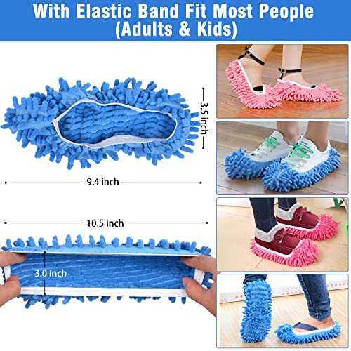 10 Stück Wischmopp-Hausschuhe für Bodenreinigung, waschbar, wiederverwendbar, Mikrofaser-Staubmopp-Socken für Damen, Herren, Kinder, Fußstaub, Haarreiniger, Kehrhaus, Büro, Badezimmer, Küche