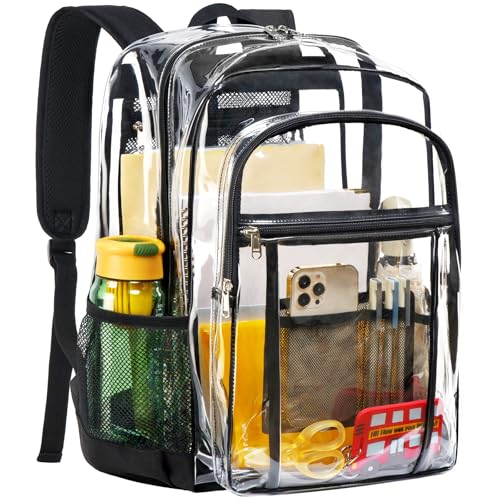 Vorspack Heavy Duty Clear Backpack, 18.5 Inch Extra Large Clear Bookbag