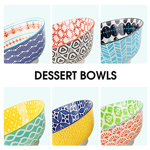 Deecoo 6 Pack 24 Oz Premium Porcelain Bowls Set, Cereal Bowls, Ceramic Bowls For Soup, Salad, Pasta, Rice, Large Capacity Ramen Bowls, Heat And Cold Resistant, Microwave And Dishwasher Safe Bowls #TOP2